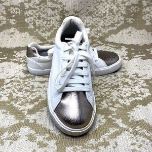 Nautica Steam?White & Metallic Sneakers Saddle Shoes